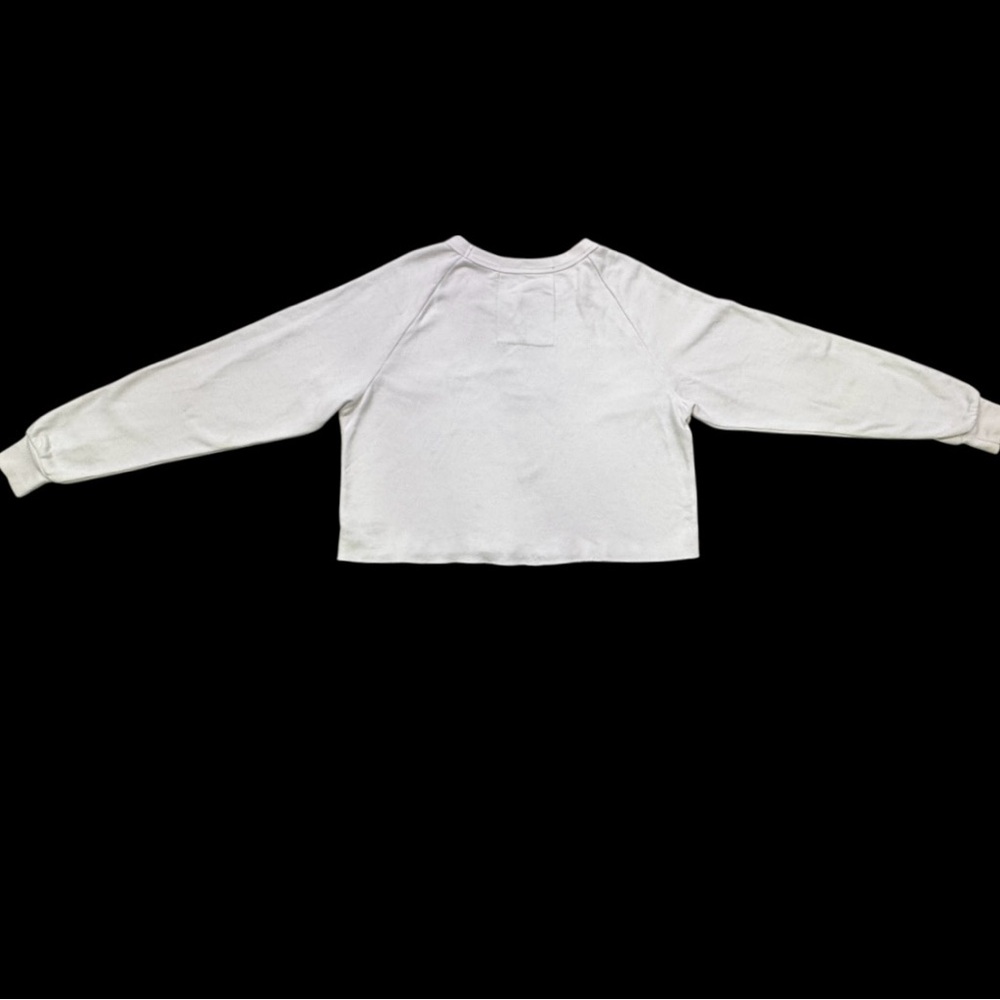Aviator Nation White Cropped Lightning Bolt Sweatshirt RARE - Medium - Picture 3 of 7